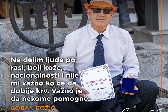 Ne delim ljude po rasi, boji kože, nacionalnosti i nije mi važno ko će da dobije krv - Važno je da nekome pomogne